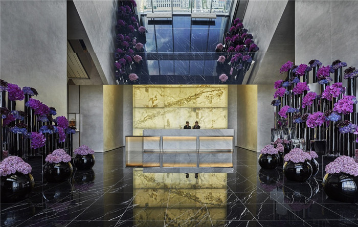 酒店大堂設計-勃朗設計分享摩登都市風美國費城四季酒店設計