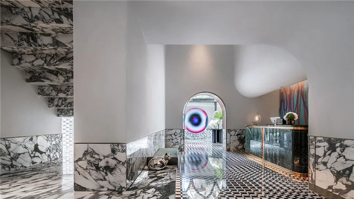 酒店大堂接待區設計-Art Deco復古懷舊風音樂主題精品酒店設計案例