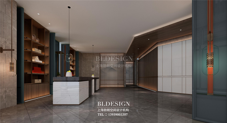 新鄉五星級酒店設計-桃李春風大酒店大堂接待臺設計方案