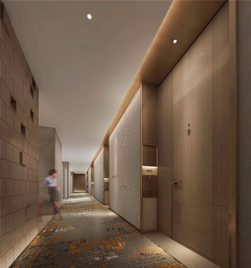 客房走廊設計-現代新中式岳陽鉑爾曼五星級酒店設計賞析