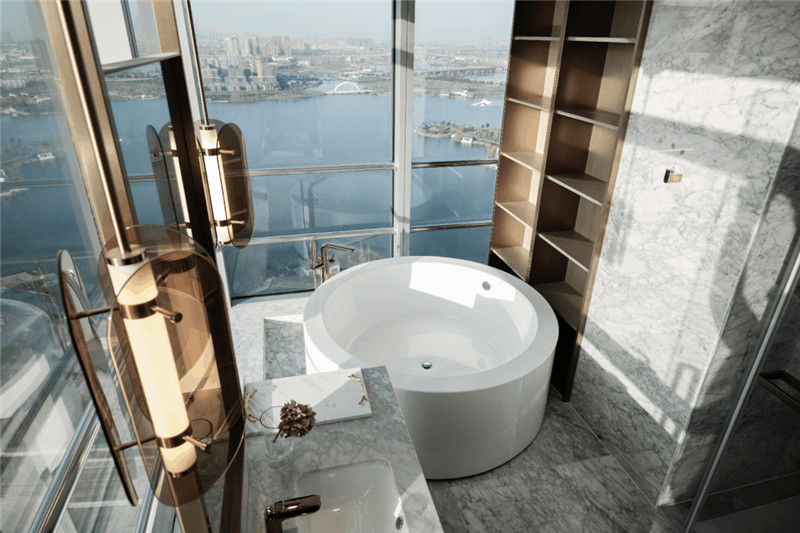 酒店浴室設計-以煙雨江南為主題的紹興水木蒲絨精品酒店設計