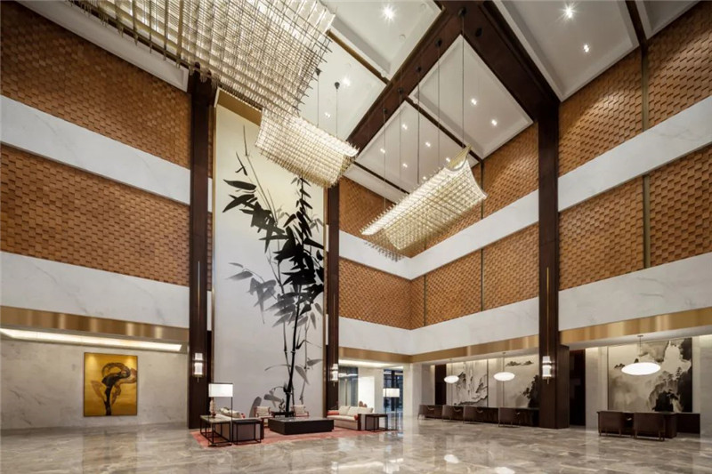新中式度假酒店設計推薦：蘇州東太湖大酒店大堂設計